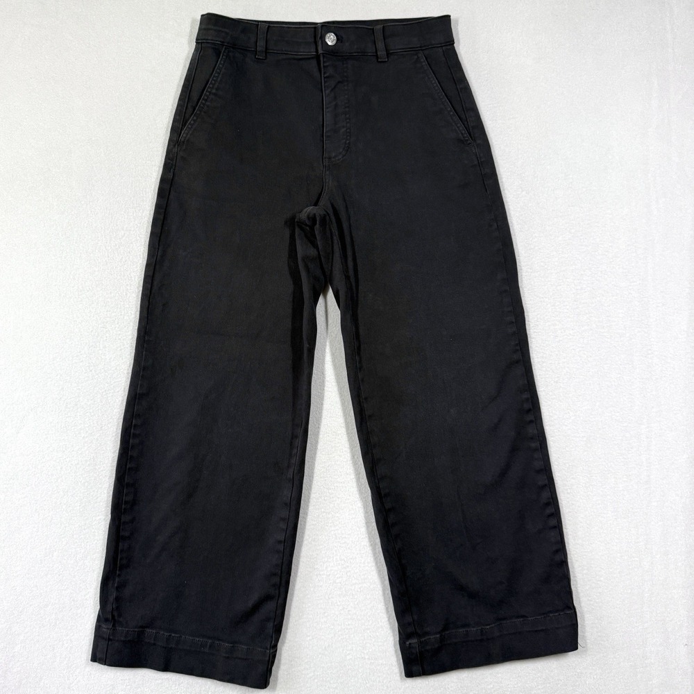 Everlane Pants Womens 6 Organic Cotton Utility Wide Leg Pant Black Minimalist